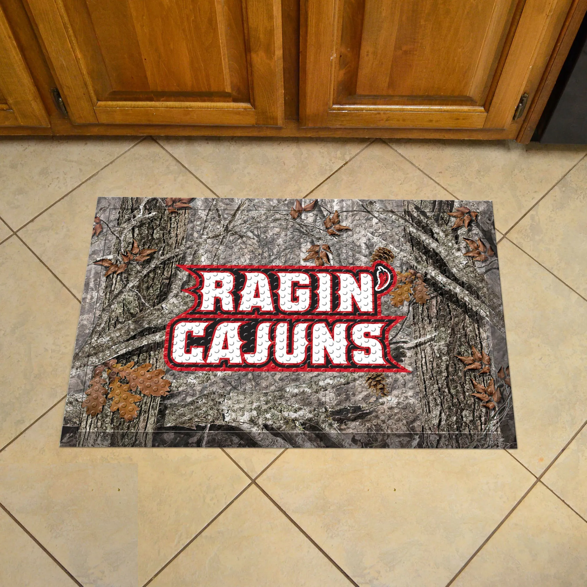 Louisiana-Lafayette Camo Scraper Mat