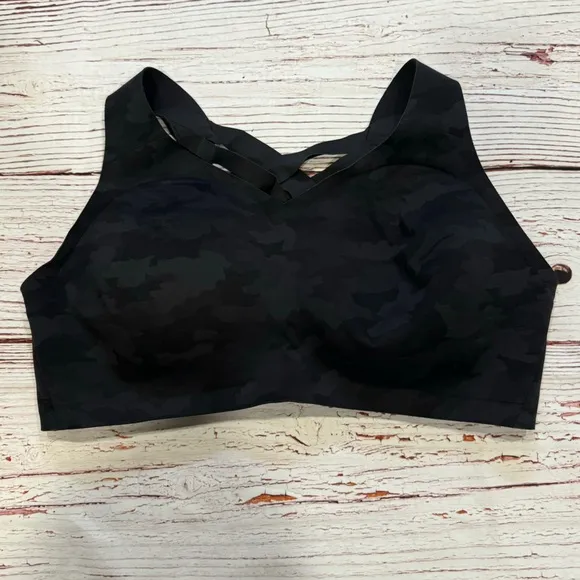 Lululemon Enlite Bra Weave Heritage 365 Camo Mini Deep Coal Multi Sz 38DD
