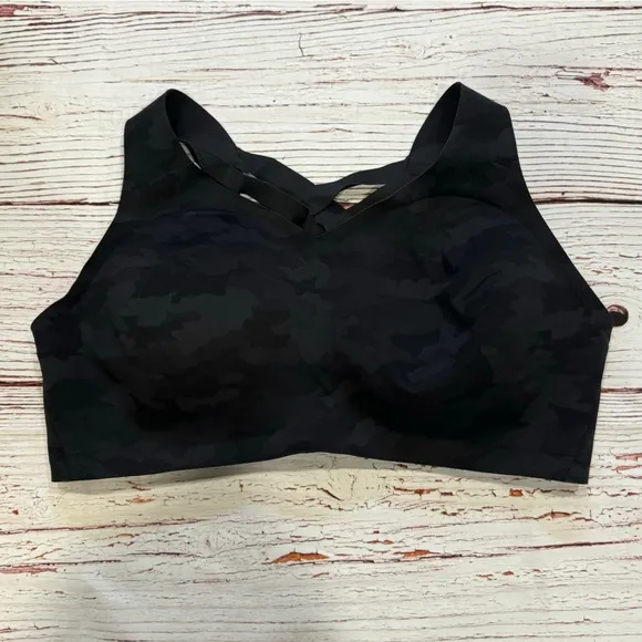 Lululemon Enlite Bra Weave Heritage 365 Camo Mini Deep Coal Multi Sz 38DD