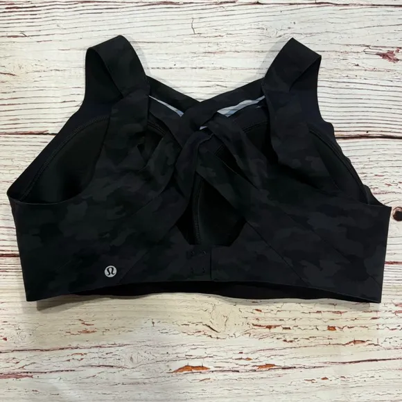 Lululemon Enlite Bra Weave Heritage 365 Camo Mini Deep Coal Multi Sz 38DD