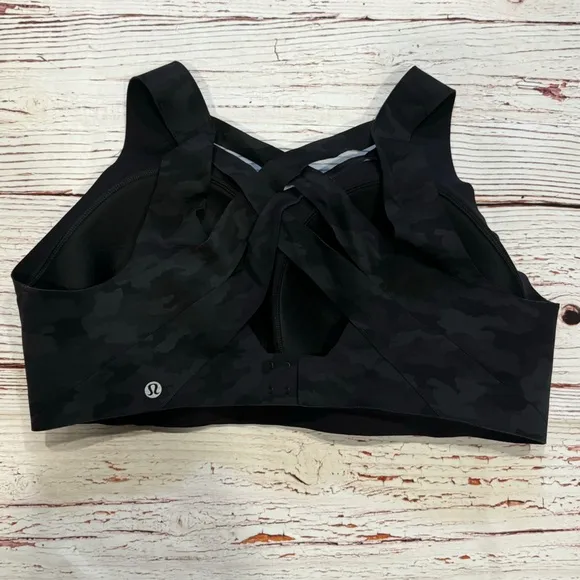 Lululemon Enlite Bra Weave Heritage 365 Camo Mini Deep Coal Multi Sz 38DD
