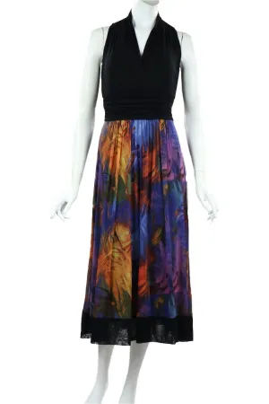LYNN Midi Sleeveless Print Cummerbund Dress