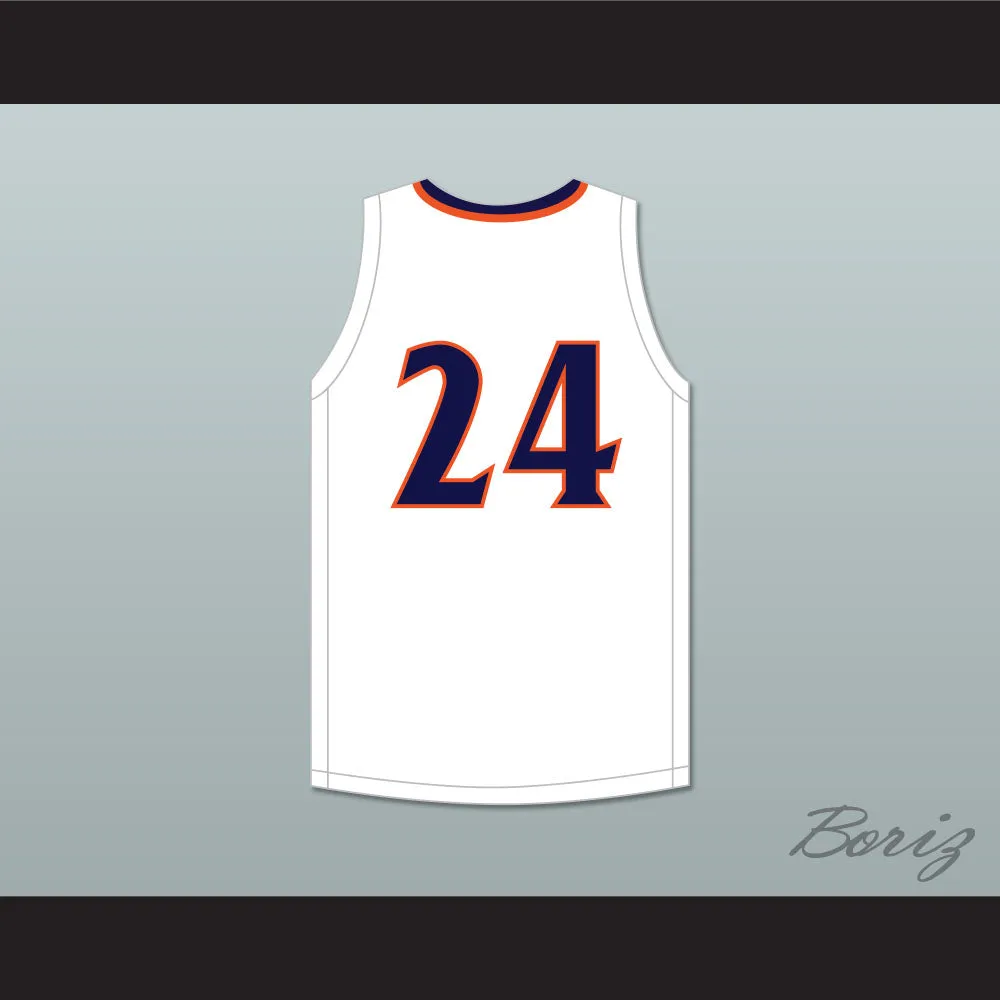 Mark Williams 24 Norfolk Academy Bulldogs White Basketball Jersey 1
