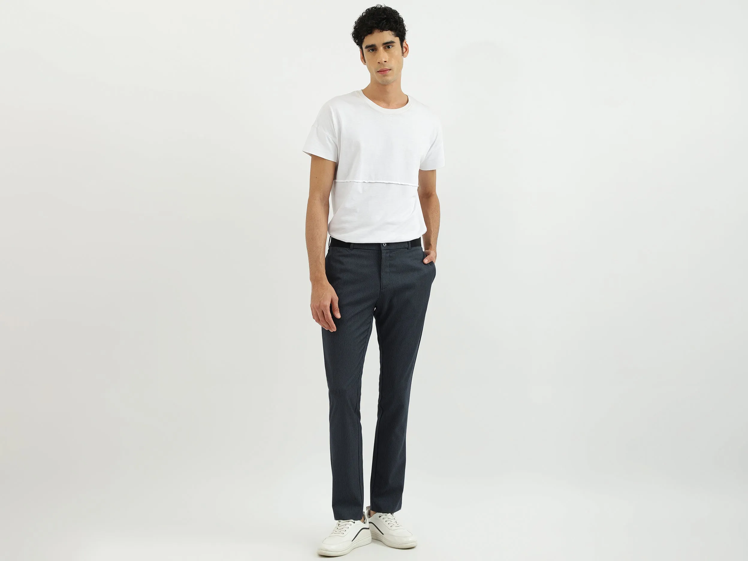 Men Stripe Slim Fit Trouser