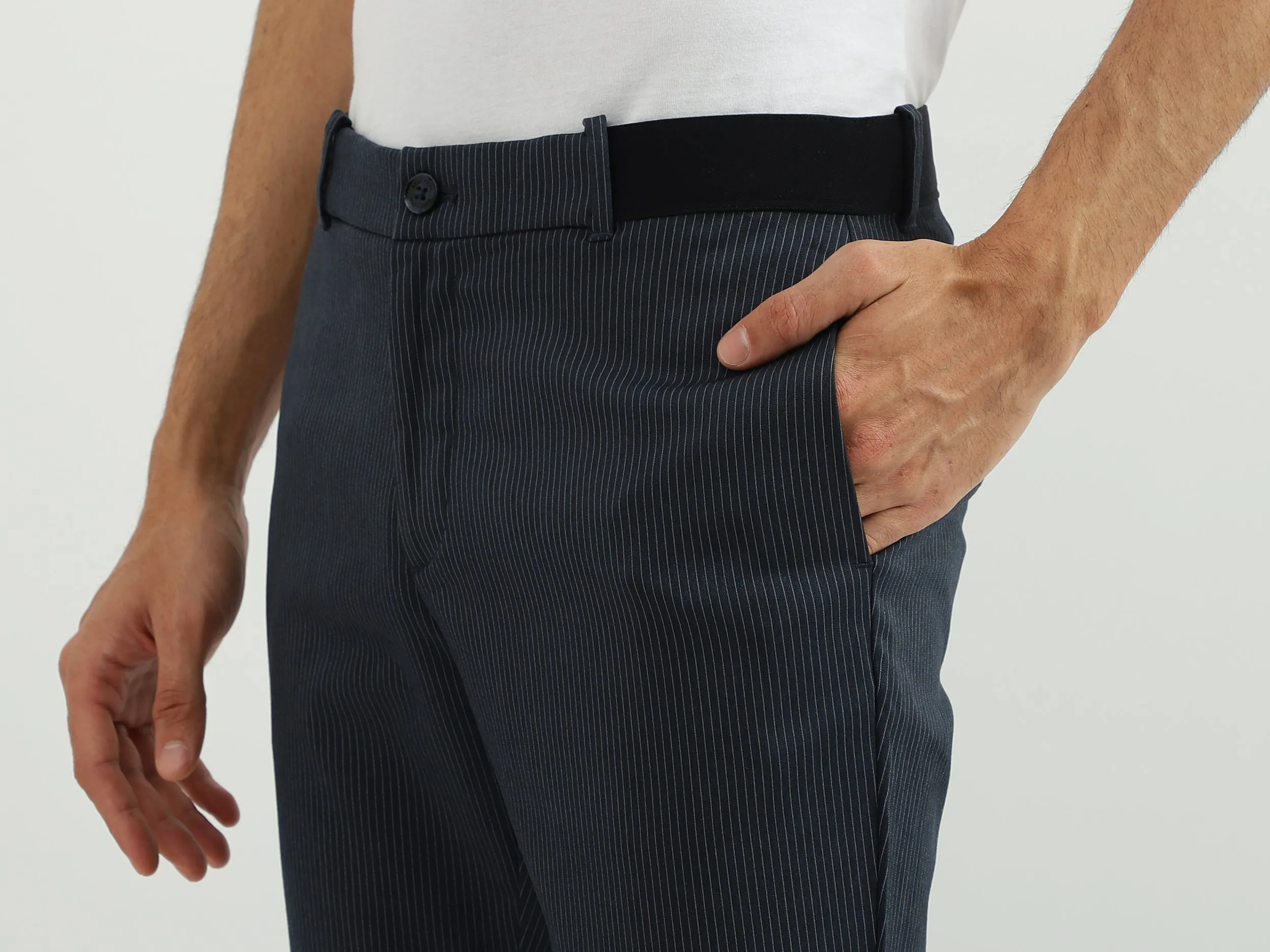 Men Stripe Slim Fit Trouser