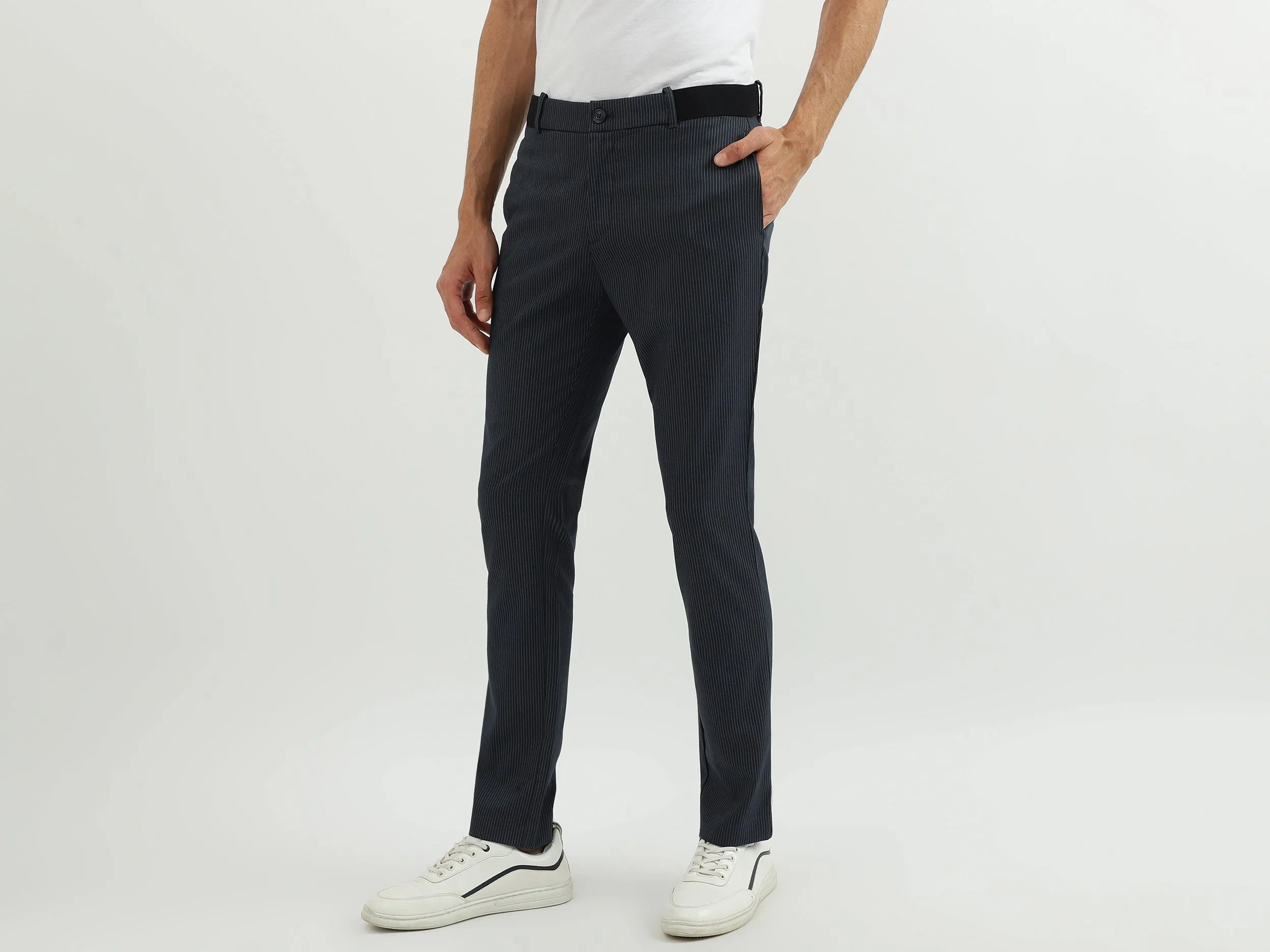 Men Stripe Slim Fit Trouser