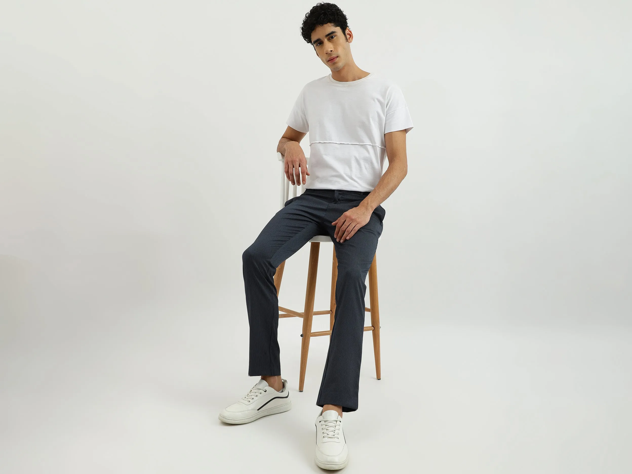 Men Stripe Slim Fit Trouser
