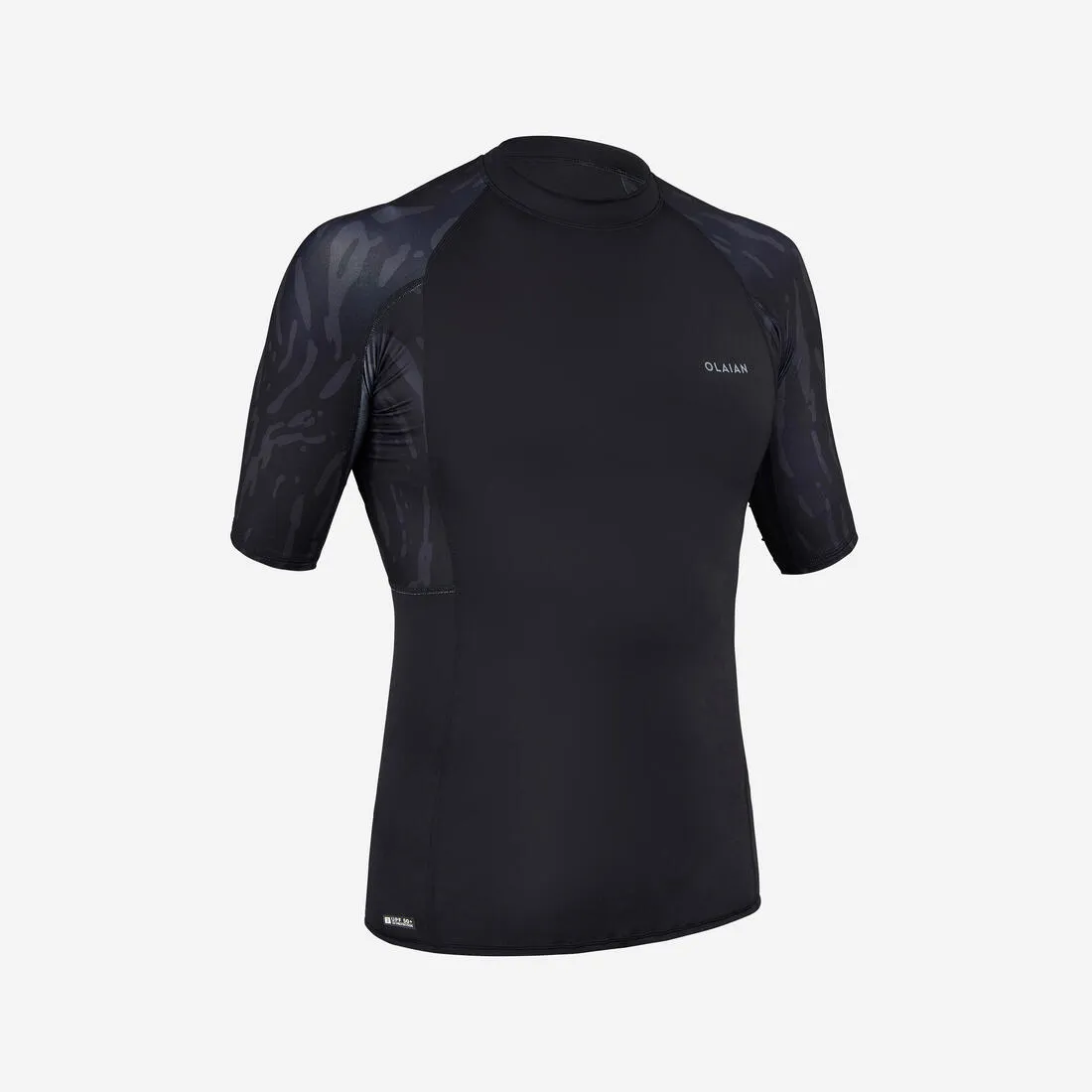 Men’s short-sleeved UV-protection surfing T-Shirt - 500 Black Beast
