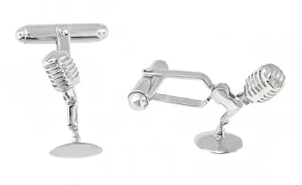 Microphone Cufflinks in Sterling Silver