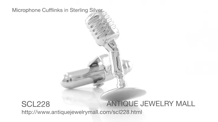 Microphone Cufflinks in Sterling Silver