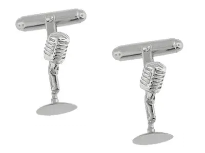 Microphone Cufflinks in Sterling Silver
