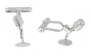 Microphone Cufflinks in Sterling Silver