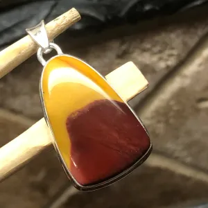 Natural Australian Mookaite Jasper 925 Solid Sterling Silver Pendant 38mm