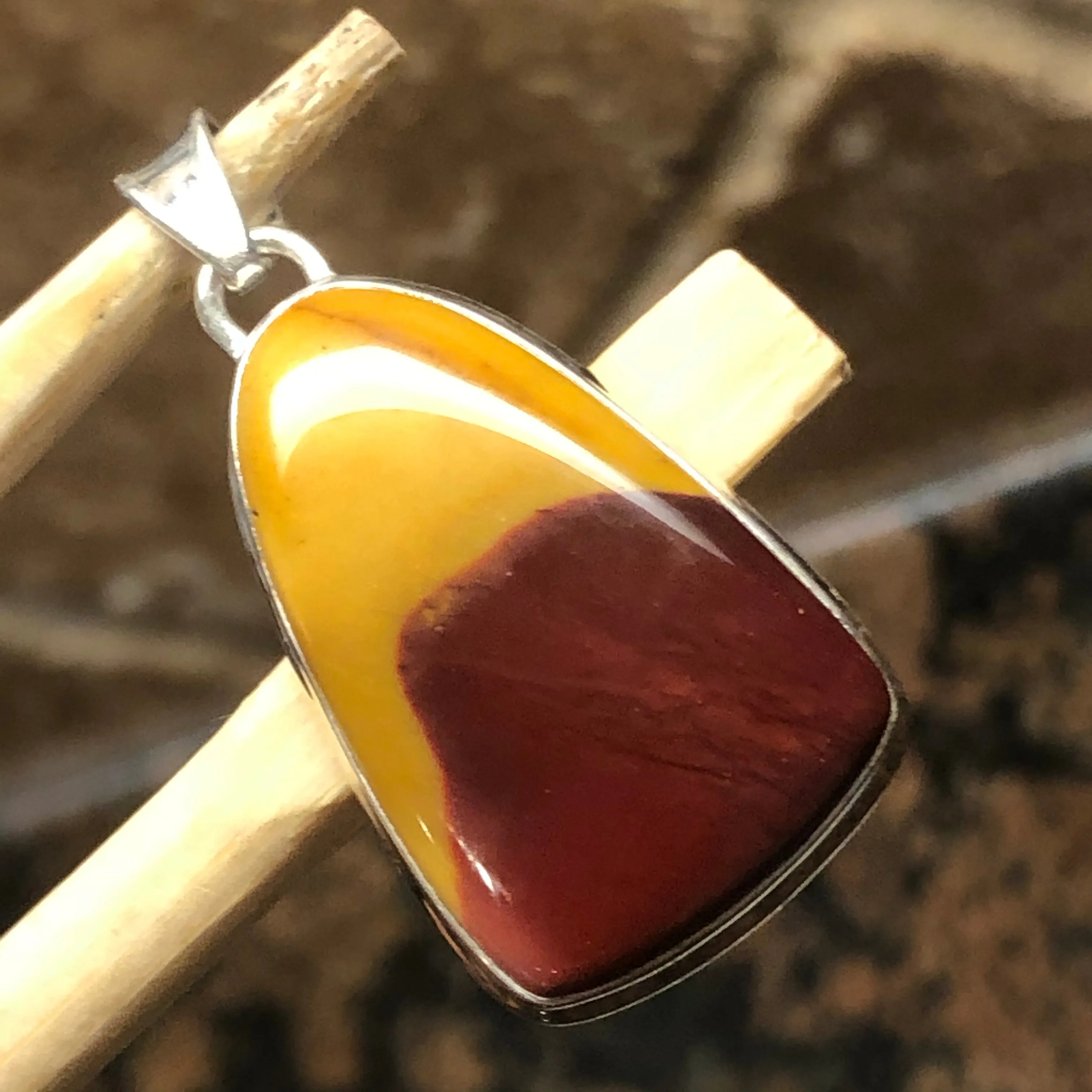 Natural Australian Mookaite Jasper 925 Solid Sterling Silver Pendant 38mm