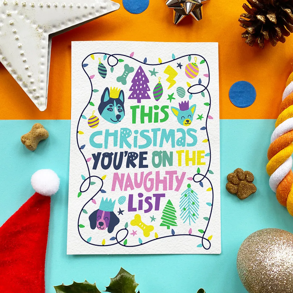 Naughty List Chicken Christmas Card