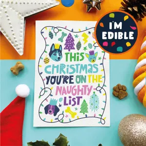 Naughty List Chicken Christmas Card