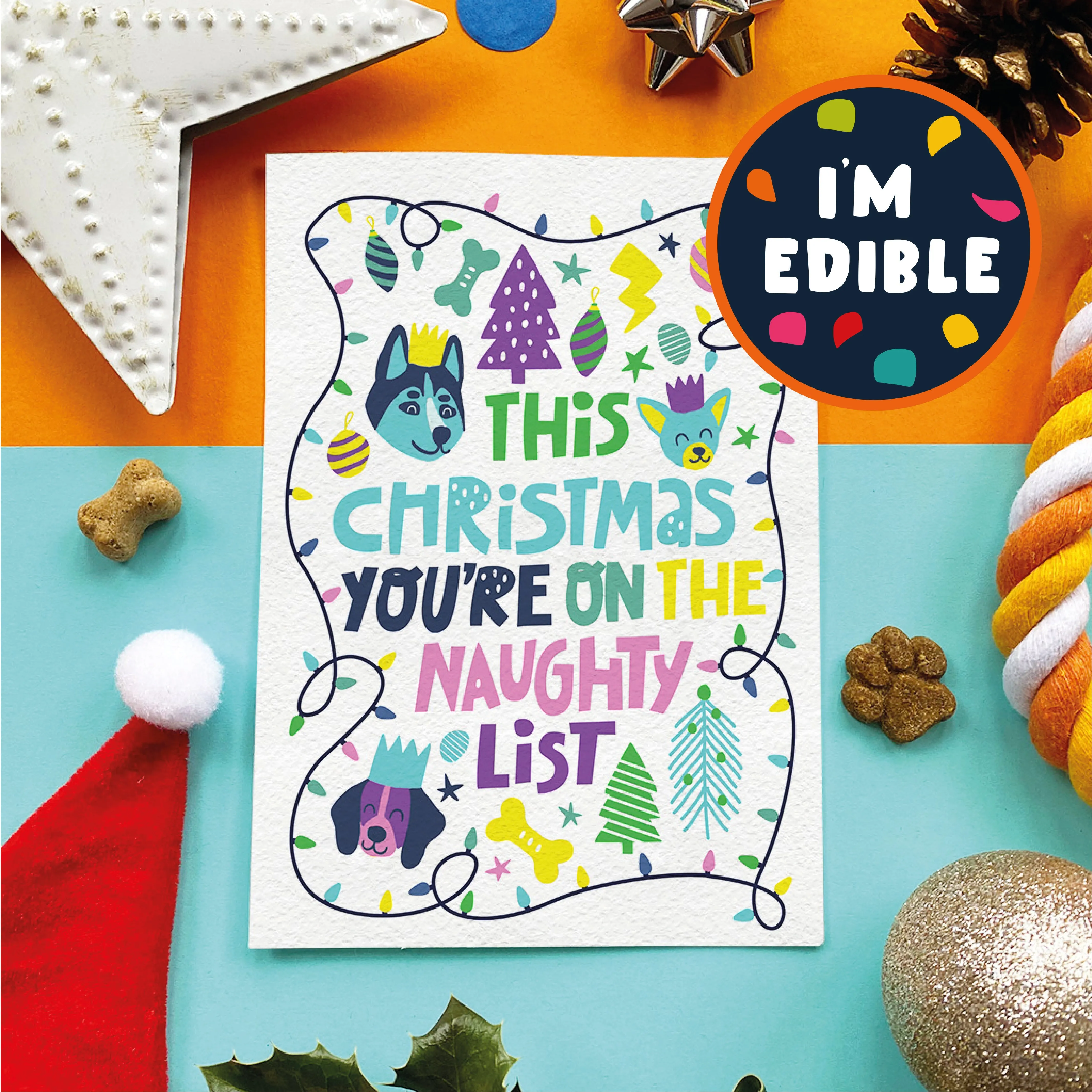 Naughty List Chicken Christmas Card