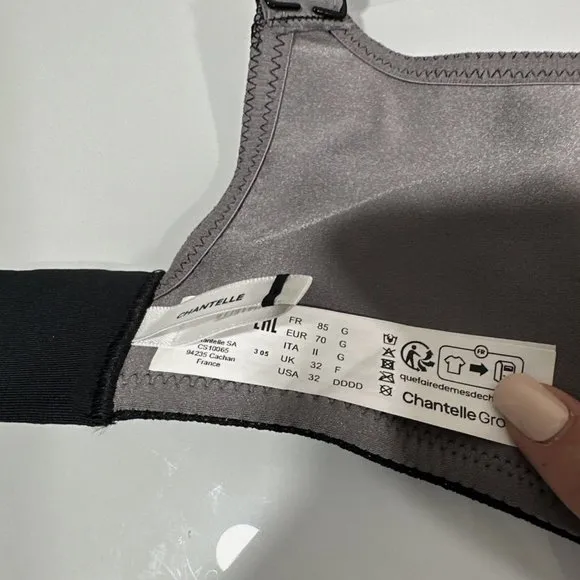 NEW $79 Chantelle [‎ 32DDDD ] Everyday High Support Underwire Sports Bra Black