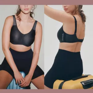 NEW $79 Chantelle [‎ 32DDDD ] Everyday High Support Underwire Sports Bra Black