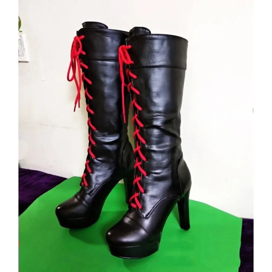 New Anime Danganronpa 2 Enoshima Junko Cosplay Boots High Heel Shoes C01087