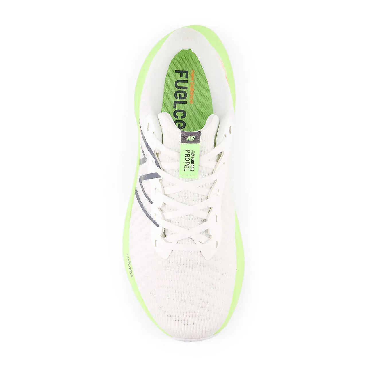 New Balance FuelCell Propel v4 (Womens) - White with bleached lime glo and graphite