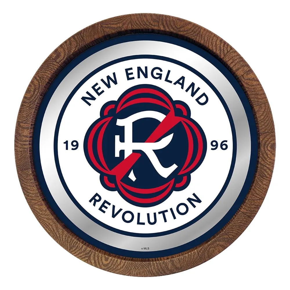 New England Revolution: Barrel Top Framed Mirror Mirrored Wall Sign