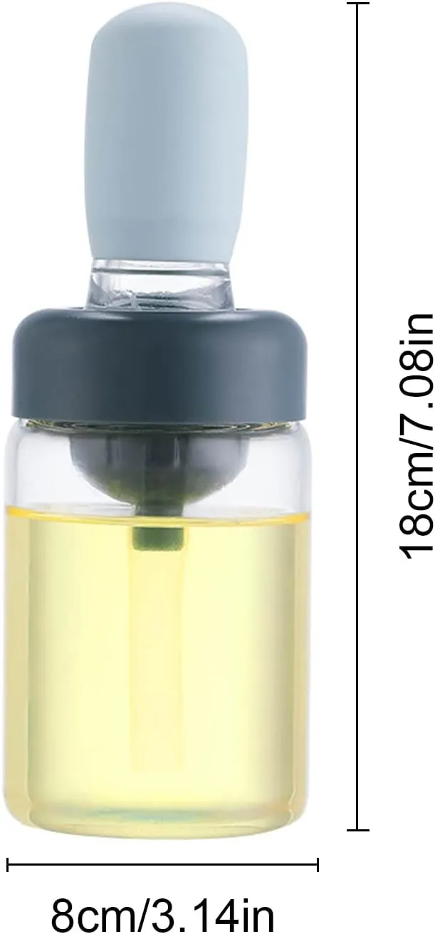 NEW Olive Oil Dispenser Bottle, Oil Bottle for Cooking - Oil Decanter 2 in 1 Design Avoiding Waste and Spills, Heat-Resistant for Oil Marinade, Honey, Meat, Pastry Bairong, Blue