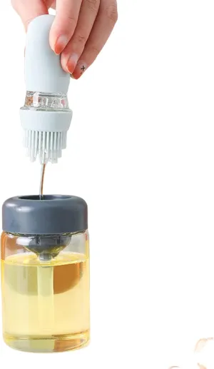NEW Olive Oil Dispenser Bottle, Oil Bottle for Cooking - Oil Decanter 2 in 1 Design Avoiding Waste and Spills, Heat-Resistant for Oil Marinade, Honey, Meat, Pastry Bairong, Blue
