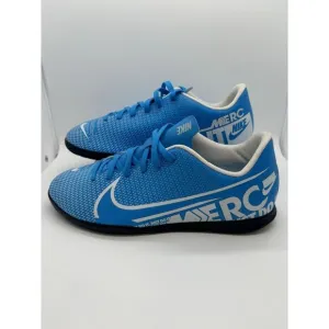 Nike‎ Youth Size 6 Mercurial Vapor 13 Blue White Indoor Soccer Shoes  AT7993-414
