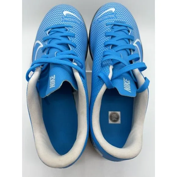Nike‎ Youth Size 6 Mercurial Vapor 13 Blue White Indoor Soccer Shoes  AT7993-414