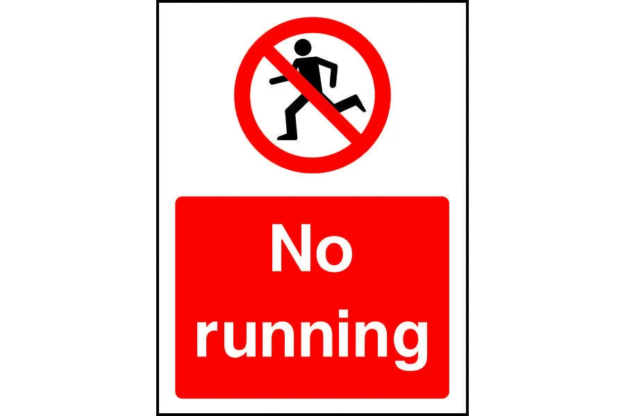 No Running safety sign