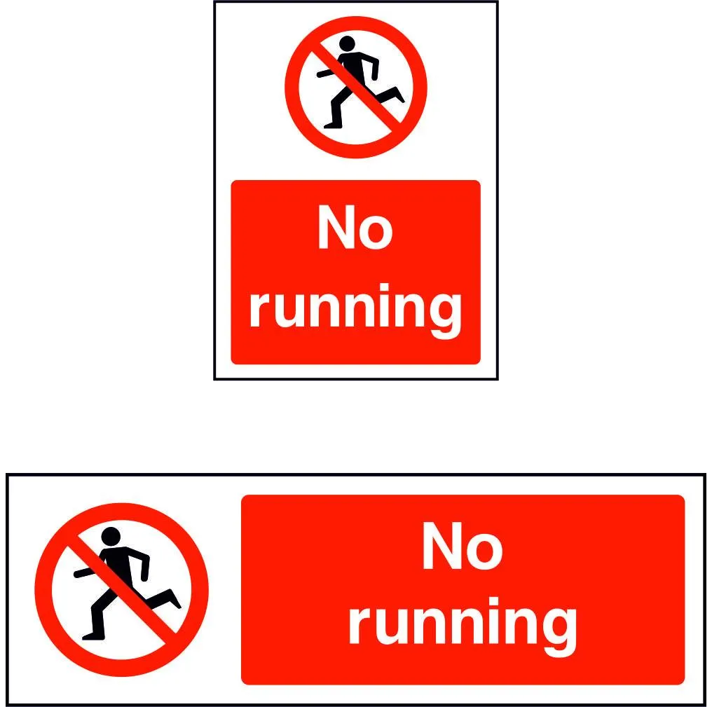 No Running safety sign