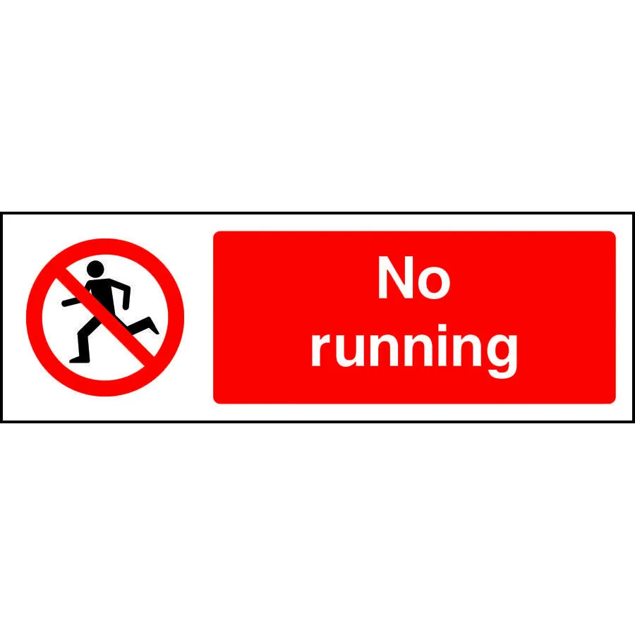 No Running safety sign