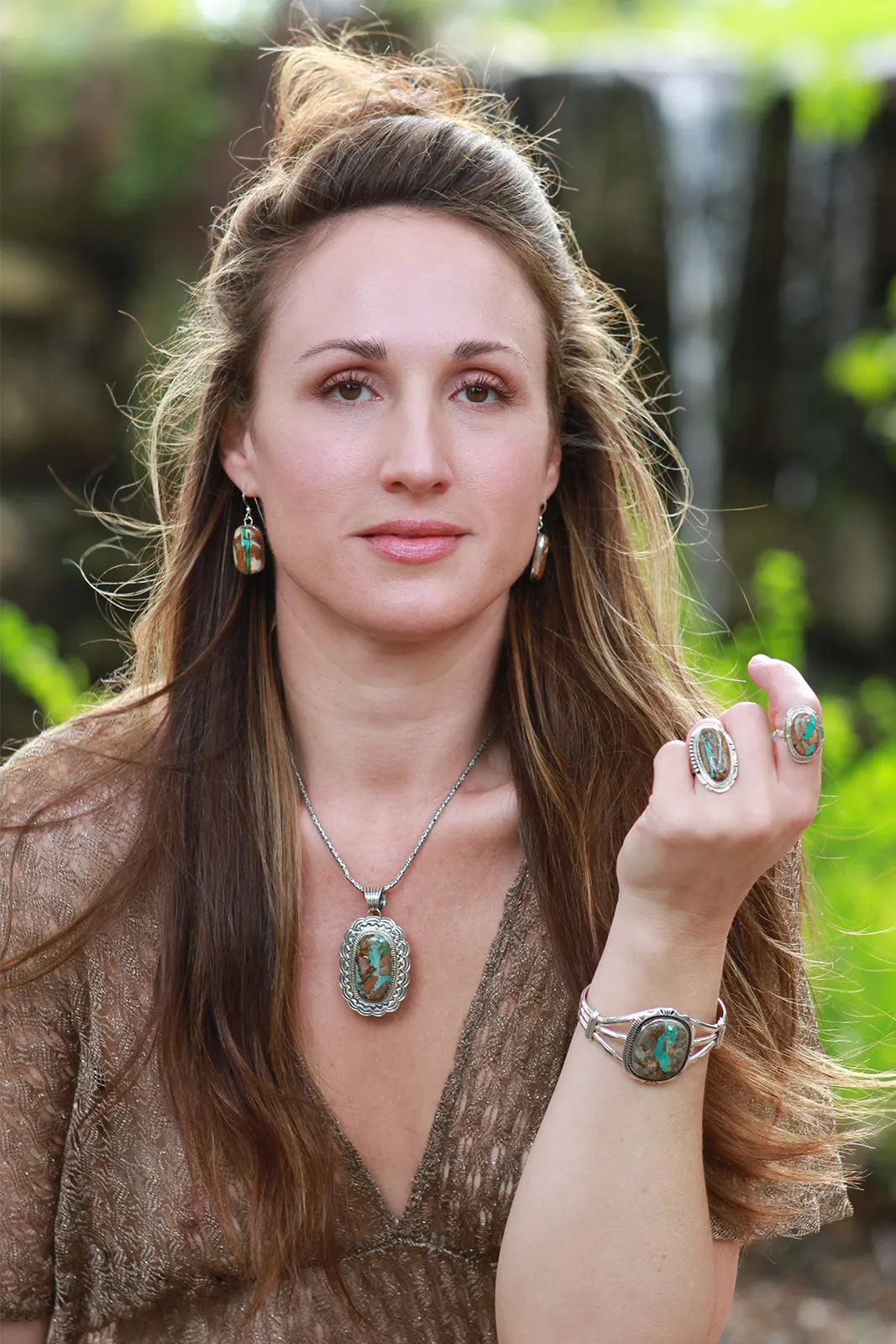 Oval Boulder Turquoise Earrings