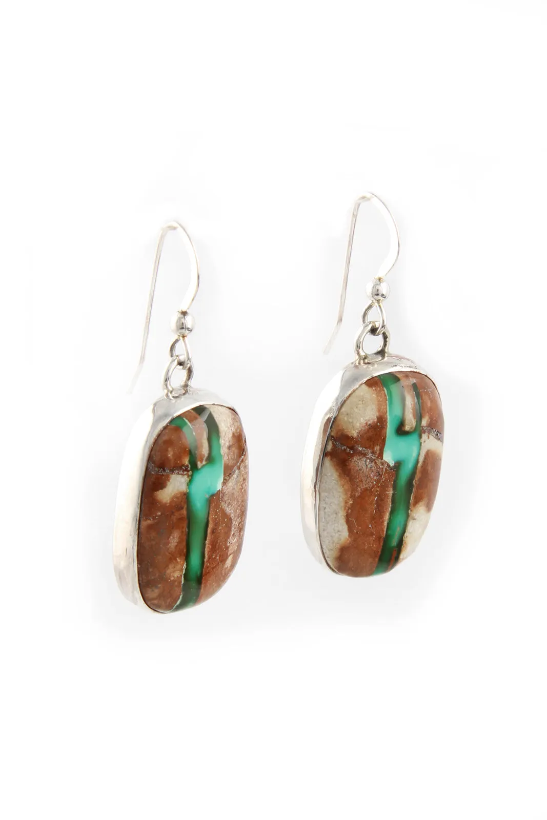 Oval Boulder Turquoise Earrings