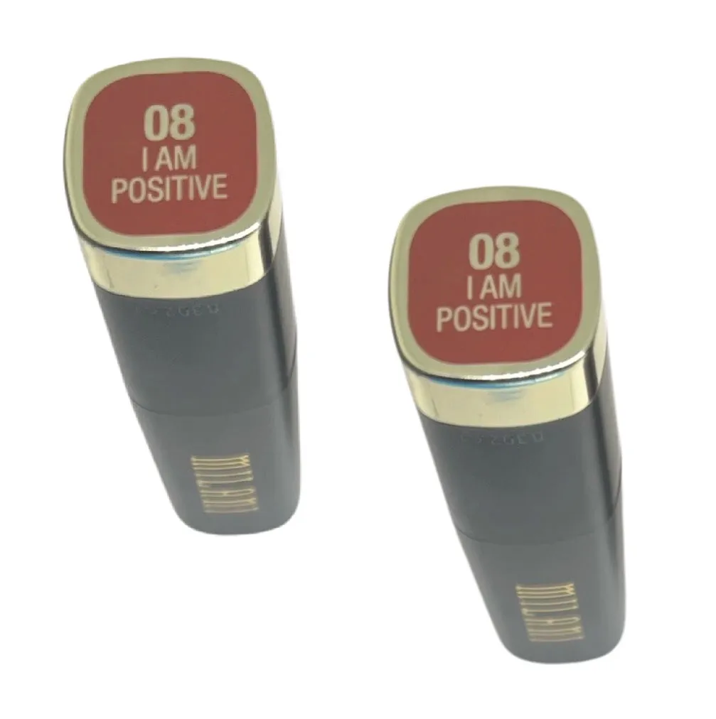Pack of 2 Milani Bold Color Statement Matte Lipstick, I Am Positive 08