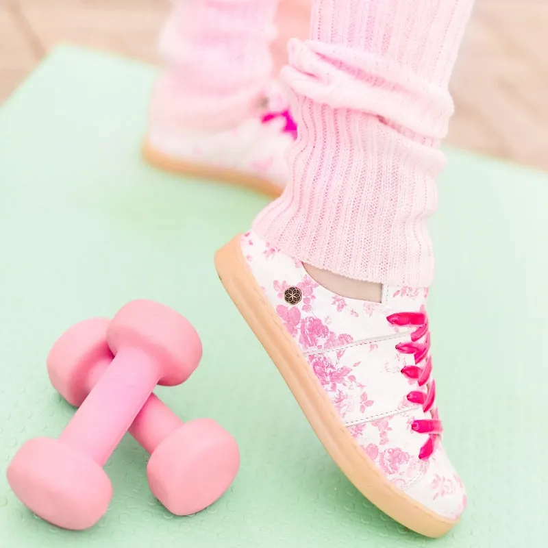 Pink Flower Handmade Leather Sneaker