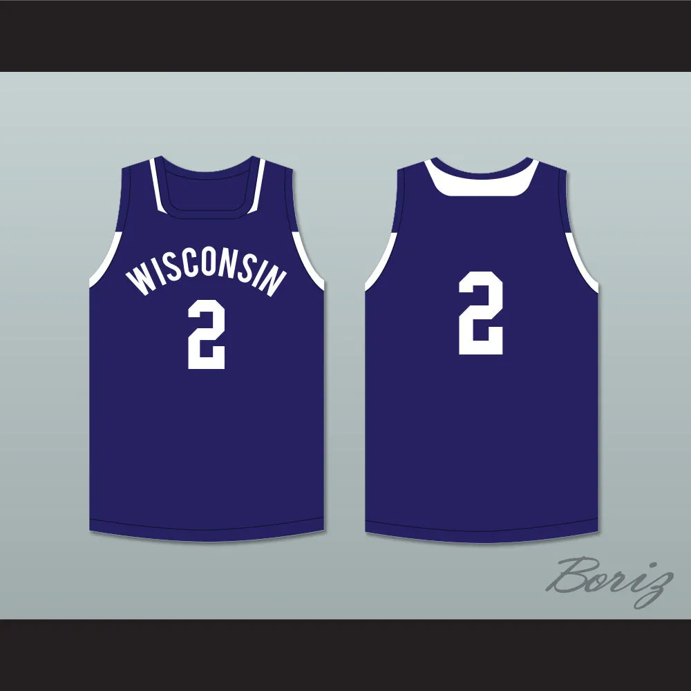 Player 2 Wisconsin Navy Blue Basketball Jersey