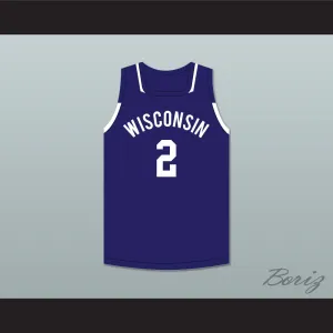 Player 2 Wisconsin Navy Blue Basketball Jersey
