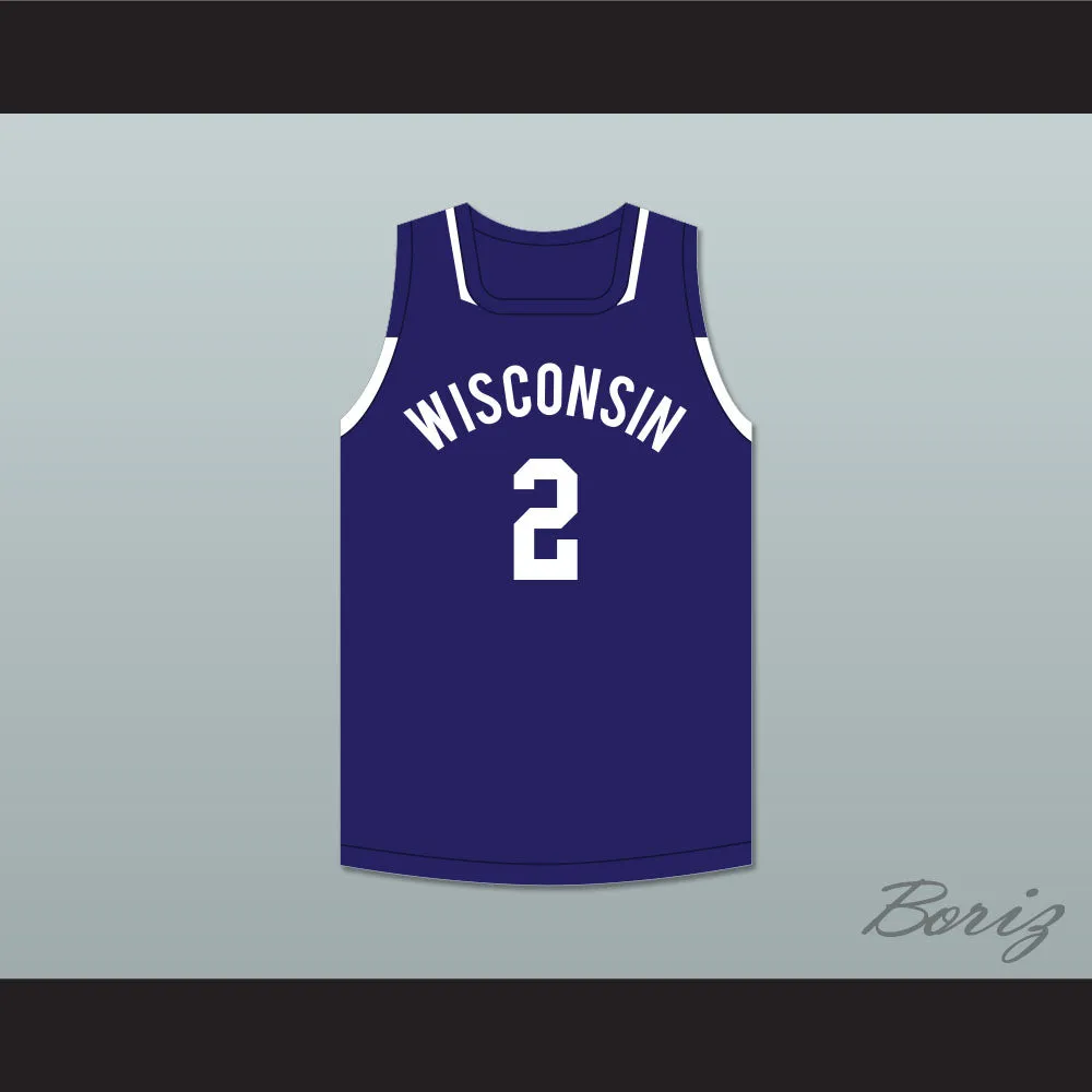 Player 2 Wisconsin Navy Blue Basketball Jersey