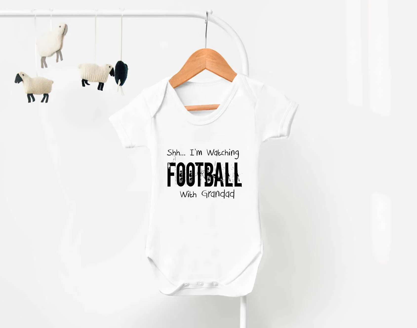 Reality Glitch Shh I'm Watching Football With Grandad Kids Babygrow