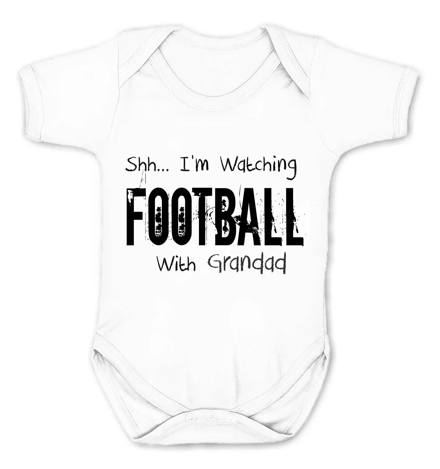 Reality Glitch Shh I'm Watching Football With Grandad Kids Babygrow