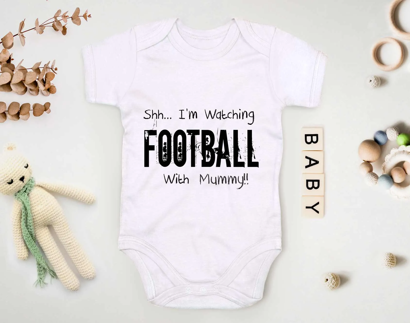 Reality Glitch Shh I'm Watching Football With Mummy Kids Babygrow