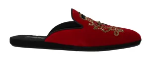 Red Velvet Gold Crown Bee Slippers