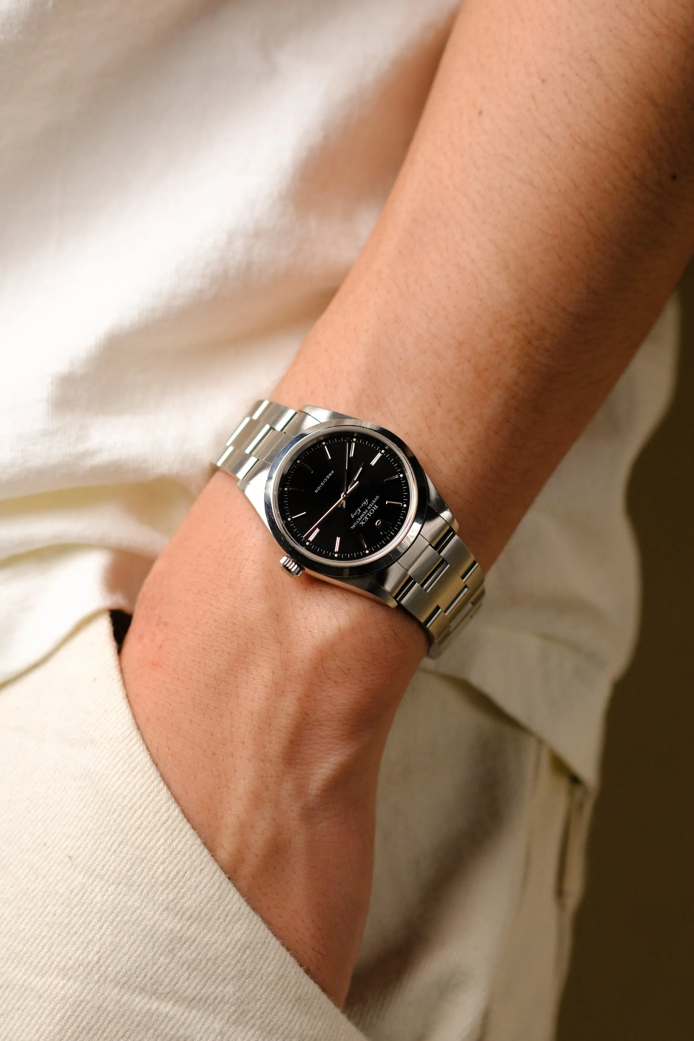 Rolex Air-King 14000 Black Dial w/ Service Card - 1998