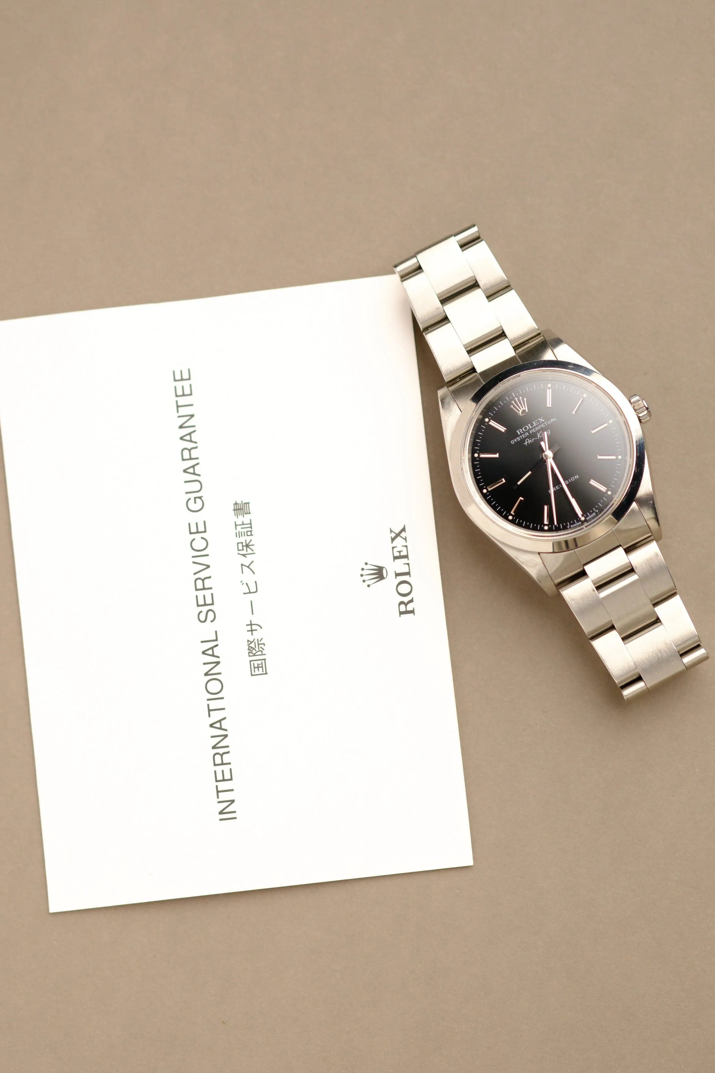 Rolex Air-King 14000 Black Dial w/ Service Card - 1998