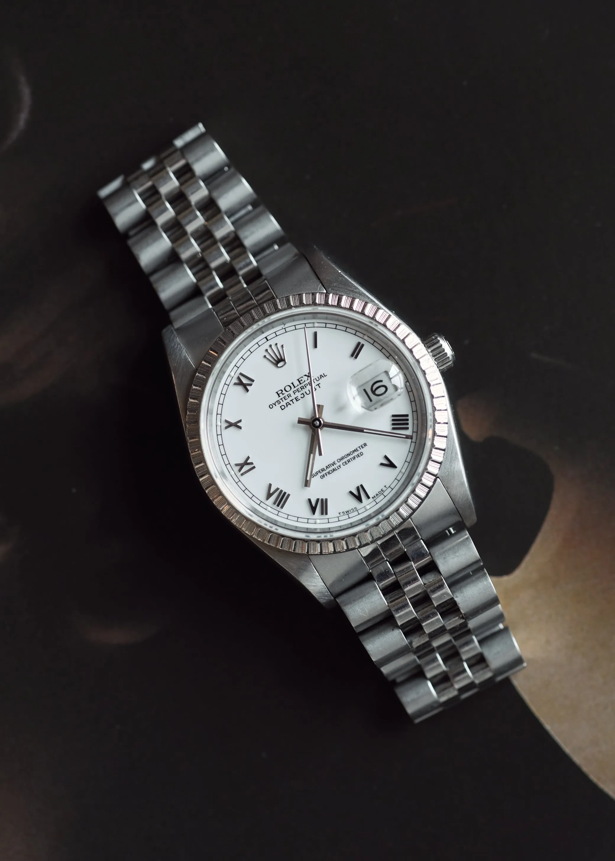 Rolex Datejust 16220 White Roman Dial - 1991