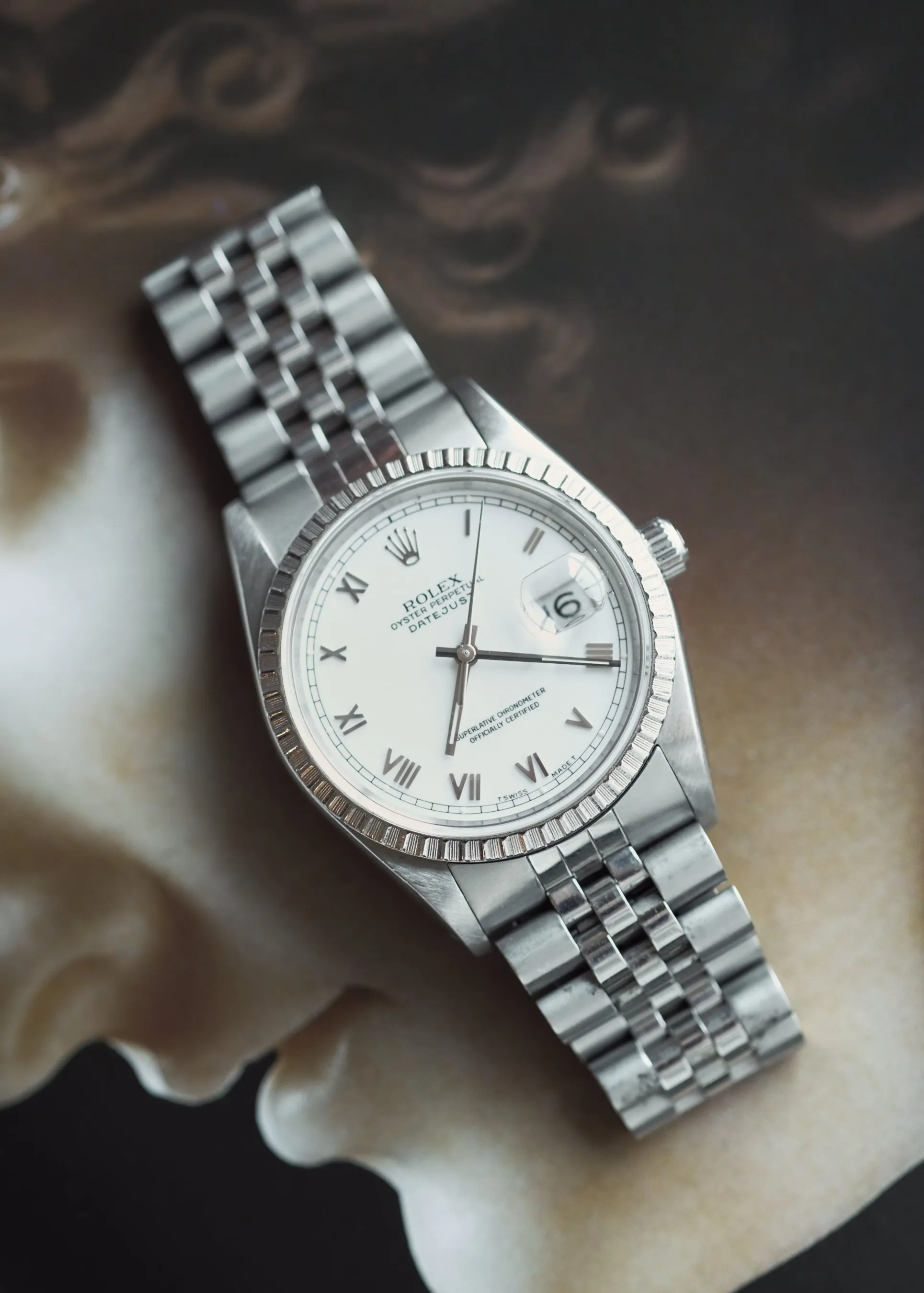 Rolex Datejust 16220 White Roman Dial - 1991