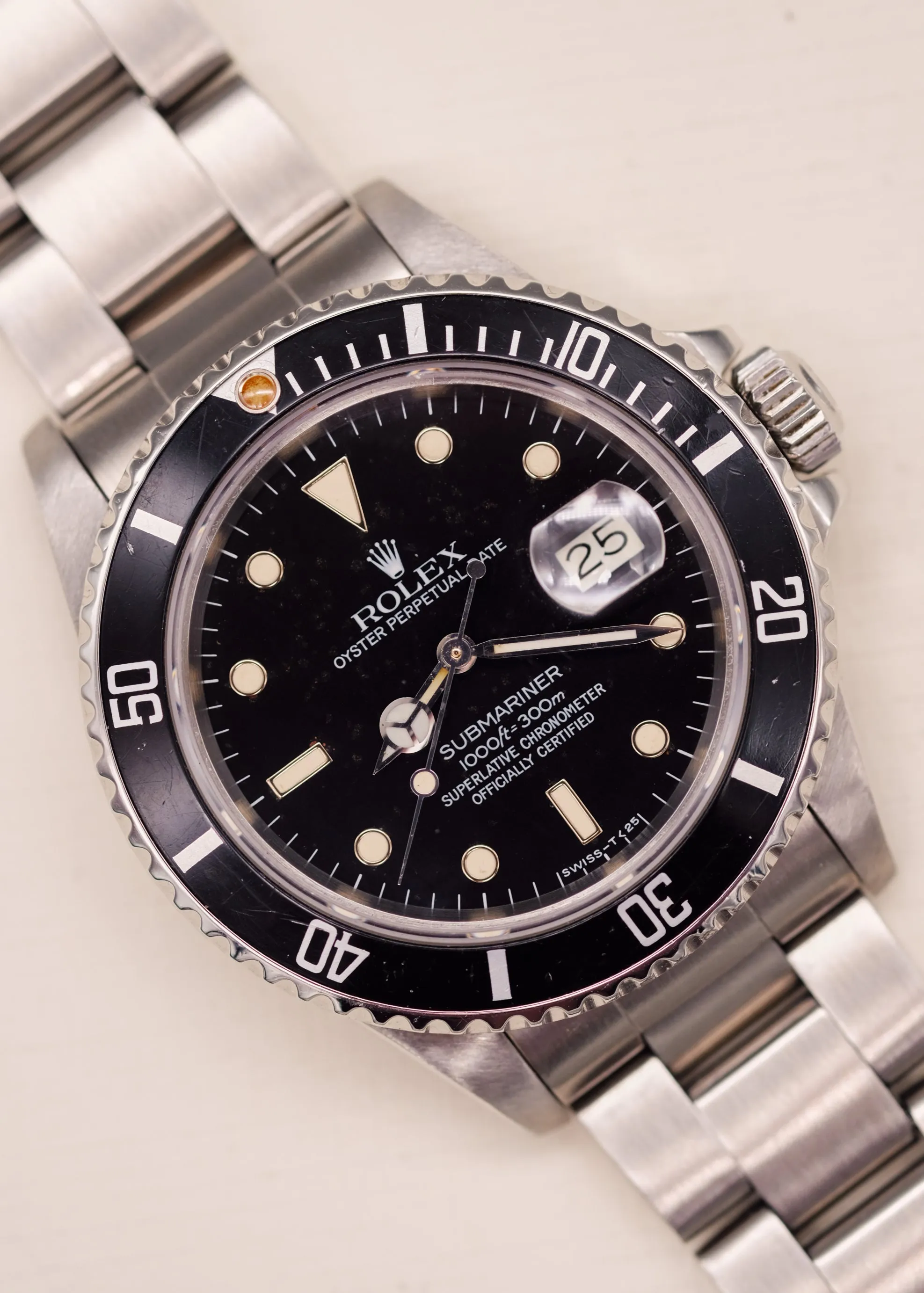 Rolex Submariner 16800 Creamy Tropical Patina Dial - 1986