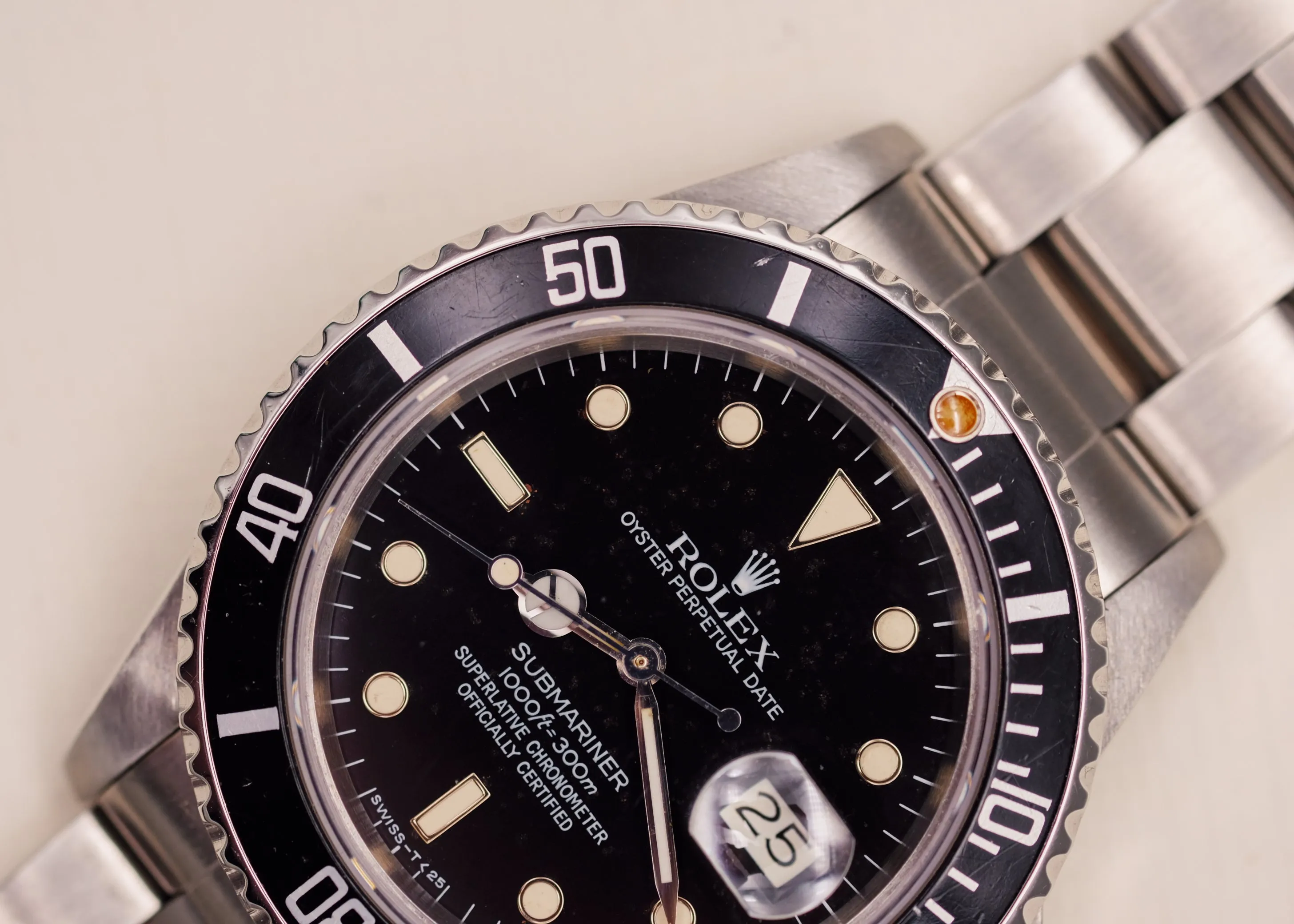 Rolex Submariner 16800 Creamy Tropical Patina Dial - 1986